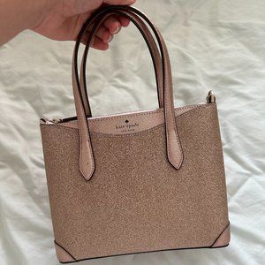 Kate spade tinsel satchel purse in rose gold